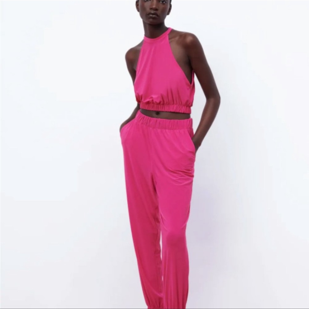 Zara Flowy Joggers with Matching Halter Top